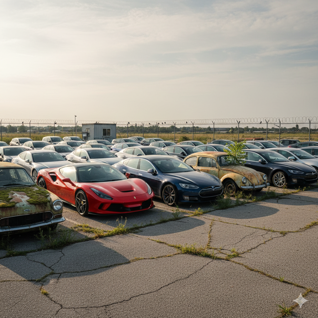 The cars included a black Porsche, Chrysler, custom 40 million subscriber tesla and a SpongeBob car.